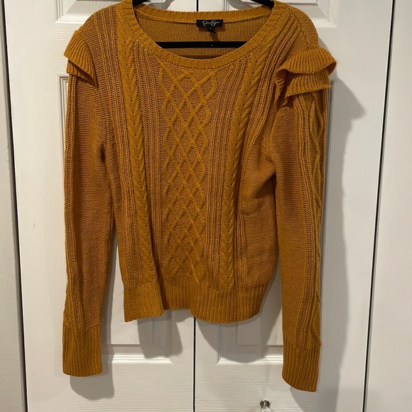 Jessica Simpson Mustard colored long sleeve size large - Picture 1 of 5